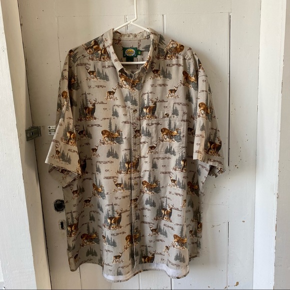 Cabela’s Deer Theme Cotton Pique Men’s Shirt - Picture 8 of 9